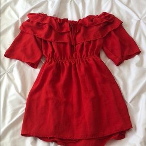 Jack by BB Dakota Red off the shoulder dress